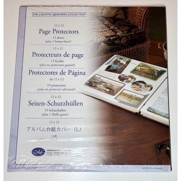 Creative Memories 12x12 Old style White Pages & Protectors (5) + Stickers - Picture 3 of 4